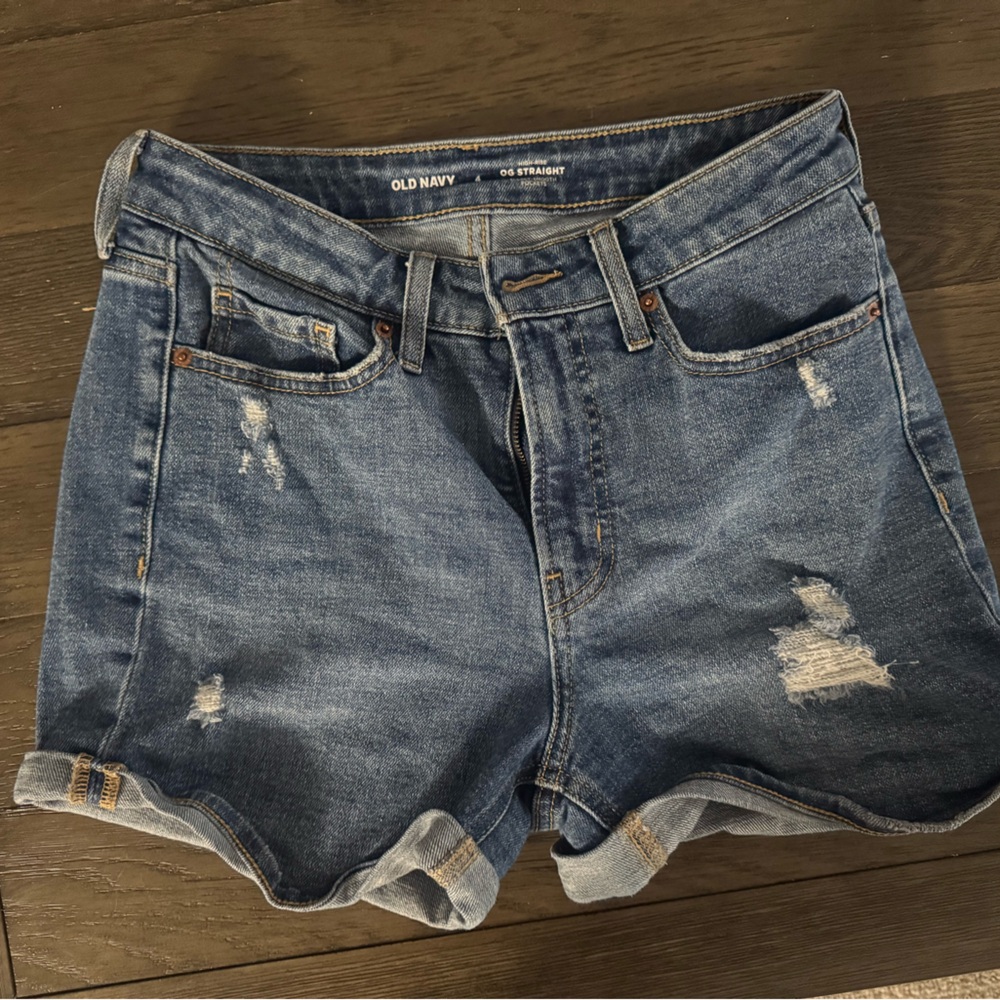 Old Navy Blue Jean Shorts Distressed Frayed Hem